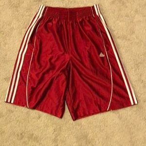 Red Adidas size M athletic shorts